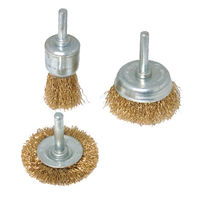 Silverline - Brosses et roues à fils d'acier laitonnés, 3 pcs