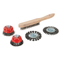 Silverline - Brosse métallique, boisseau et roue à fils torsadés, kit 5 pcs